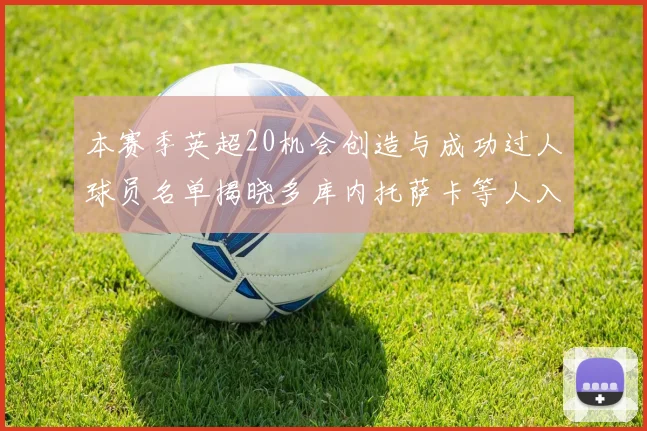 本赛季英超20机会创造与成功过人球员名单揭晓多库内托萨卡等人入选